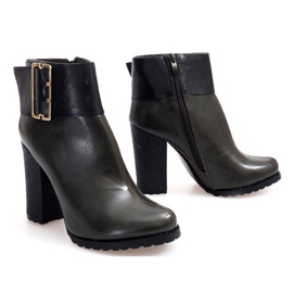 Bottes Élégantes Avec Une Boucle Sur Un Post 1742 Kaki le noir 6
