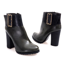 Bottes Élégantes Avec Une Boucle Sur Un Post 1742 Kaki le noir 7