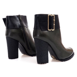 Bottes Élégantes Avec Une Boucle Sur Un Post 1742 Kaki le noir 8