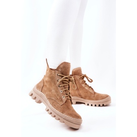 PF1 Bottes Chaudes En Daim Trappeurs Camel Cressid beige 2