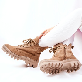 PF1 Bottes Chaudes En Daim Trappeurs Camel Cressid beige 3
