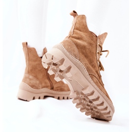 PF1 Bottes Chaudes En Daim Trappeurs Camel Cressid beige 4