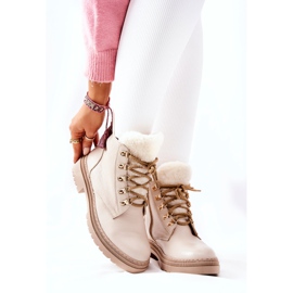 PF1 Bottines Chaudes Cuir Beige Khaleni 1
