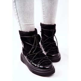 PF1 Bottes de Neige Chaudes en Daim Noir Clarem le noir 5