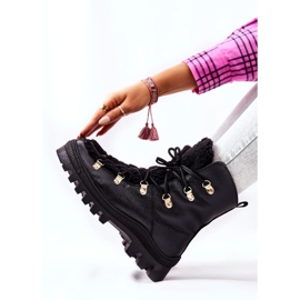 PF1 Bottes Chaudes En Cuir Noir Cateline Trappers le noir 3