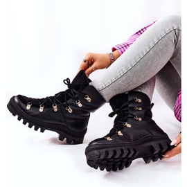 PF1 Bottes Chaudes En Cuir Noir Cateline Trappers le noir 4