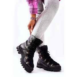 PF1 Bottes Chaudes En Cuir Noir Cateline Trappers le noir 5