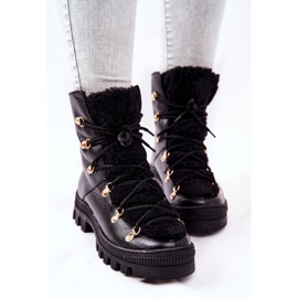 PF1 Bottes Chaudes En Cuir Noir Cateline Trappers le noir 6