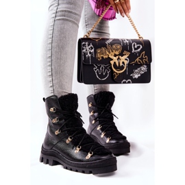 PF1 Bottes Chaudes En Cuir Noir Cateline Trappers le noir 7