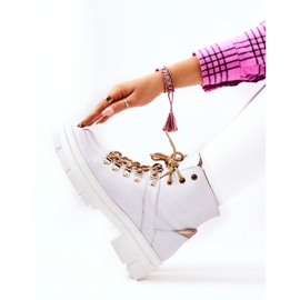 PF1 Bottines isolées en cuir Brescia blanches 2