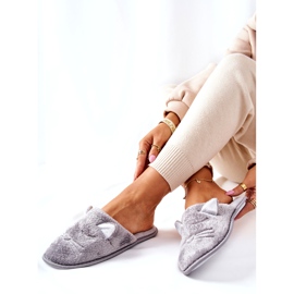 PE1 Chaussons chaton brillant avec oreilles Kaisy grises 4