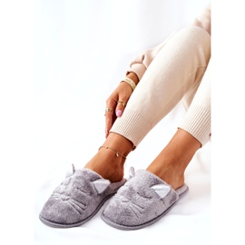 PE1 Chaussons chaton brillant avec oreilles Kaisy grises 3