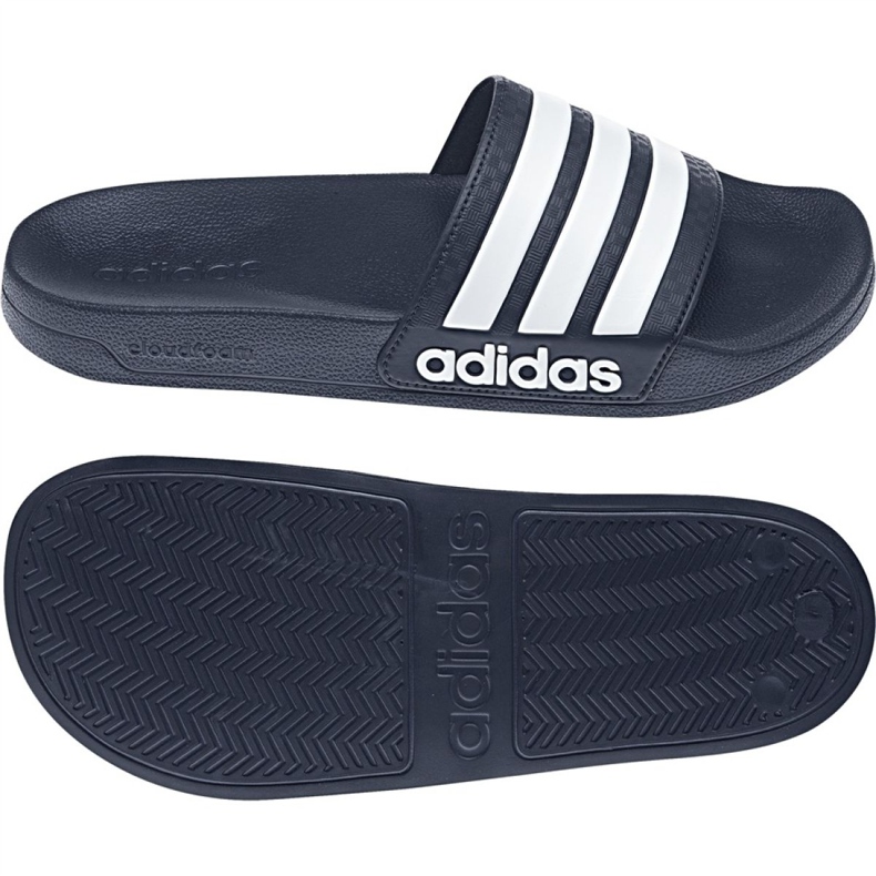Chaussons Adidas Adilette Shower AQ1703 blanc bleu marine 5