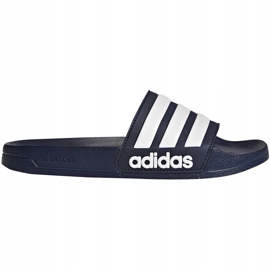 Chaussons Adidas Adilette Shower AQ1703 blanche bleu marin 1