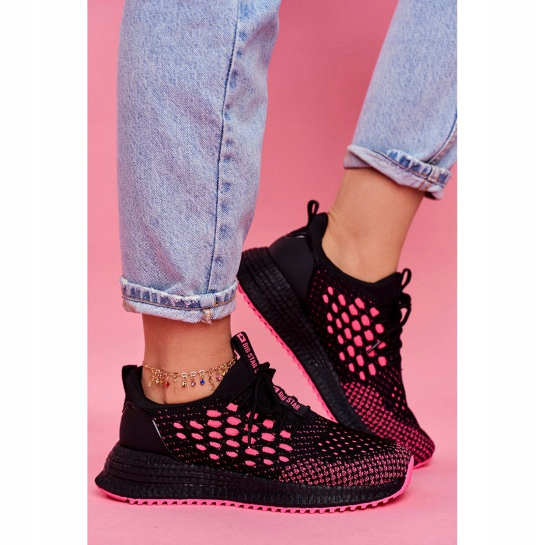 Chaussures De Sport Femme Baskets Big Star Noir Fuchsia FF274964 rose 1