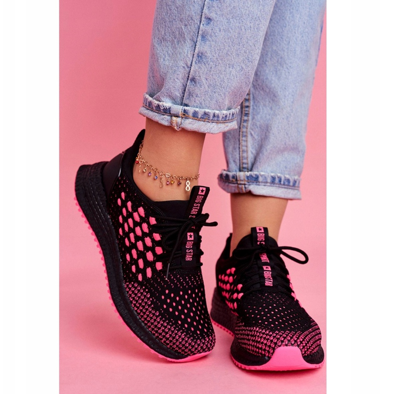 Chaussures De Sport Femme Baskets Big Star Noir Fuchsia FF274964 rose 2