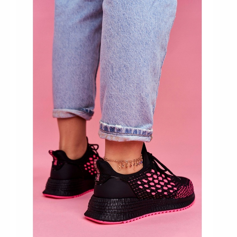 Chaussures De Sport Femme Baskets Big Star Noir Fuchsia FF274964 rose 4