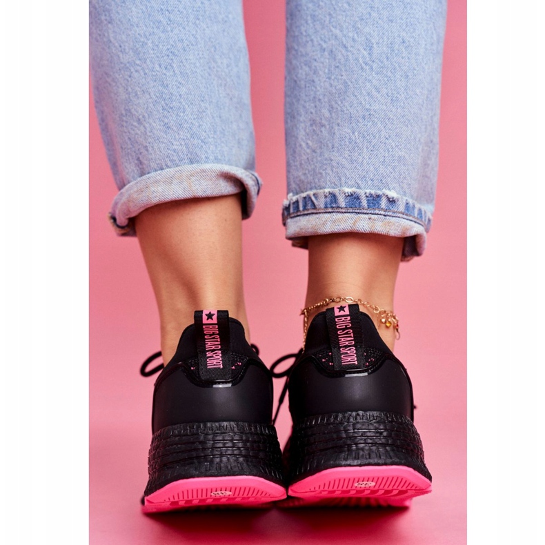Chaussures De Sport Femme Baskets Big Star Noir Fuchsia FF274964 rose 5