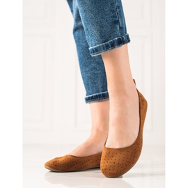 TRENDI Ballerines ajourées confortables brun 3