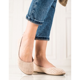 TRENDI Ballerines ajourées confortables beige 2