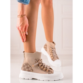 TRENDI Chaussures de sport hautes beige brun 1