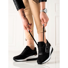 TRENDI Baskets compensées noires le noir 3