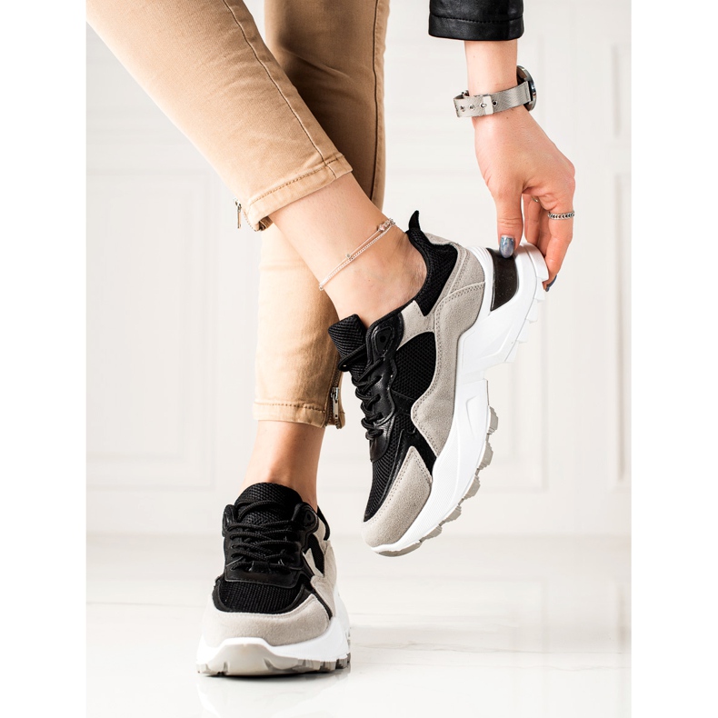 Sweet Shoes Baskets grises et noires 2