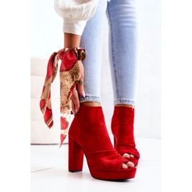 WS1 Boots On a Bar Open Toes Red Adore rouge 5