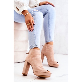 WS1 Boots On a Bar Open Toes Beige Adore 4