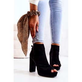 WS1 Bottes noires sur une barre à bouts ouverts Black Adore le noir 5