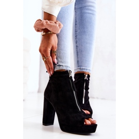 WS1 Bottes en daim noires Donnita avec fermeture à glissière le noir 2