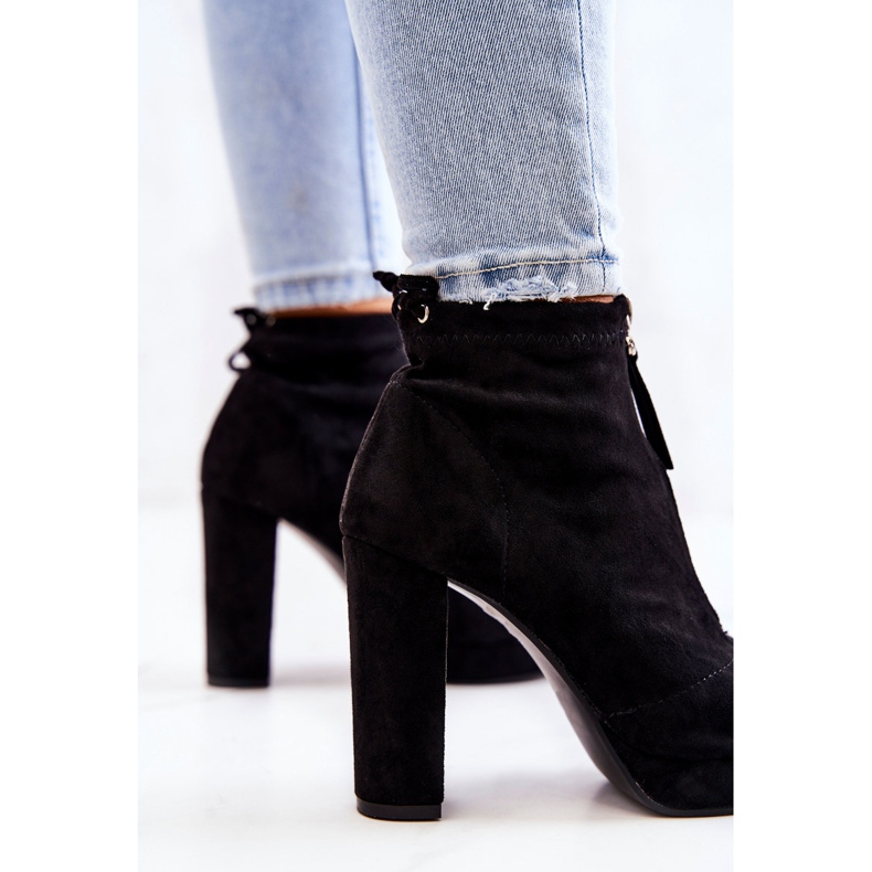 WS1 Bottes en daim noires Donnita avec fermeture à glissière 1