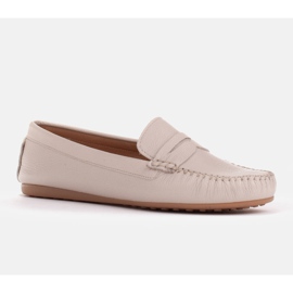 Marco Shoes Mocassins confortables en cuir souple beige 1