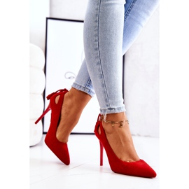 PS1 Escarpins Femme En Daim Avec Spitz Rouge Leven 3