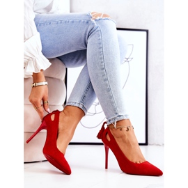 PS1 Escarpins Femme En Daim Avec Spitz Rouge Leven 5
