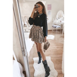 BM Bottes de cowboy noires avec tige Bora décorée le noir 2