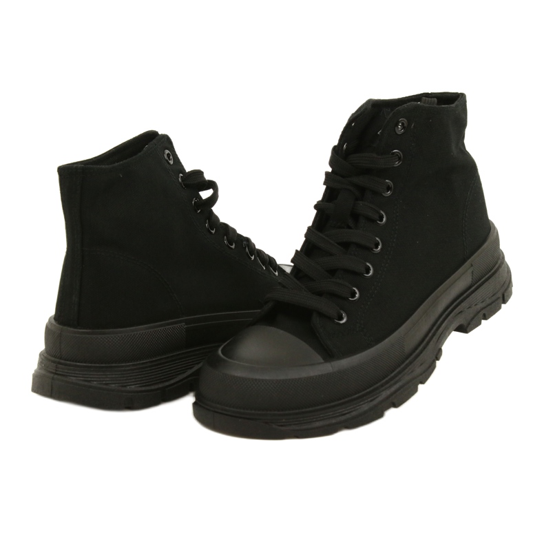 News Baskets Hautes Noires sur Plateforme 21SP02-1050 le noir 4