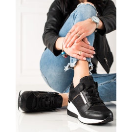 TRENDI Baskets compensées légères le noir 2