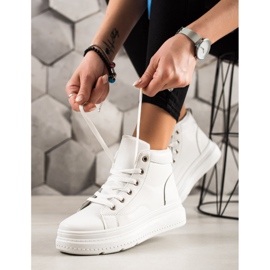 Renda Baskets hautes en cuir écologique blanc 1