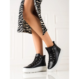 Renda Baskets hautes en cuir écologique le noir 1 Renda Baskets hautes en cuir écologique le noir 1