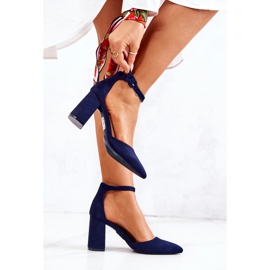 PS1 Escarpins à Talons Femme En Daim Bleu Marine Harye 6
