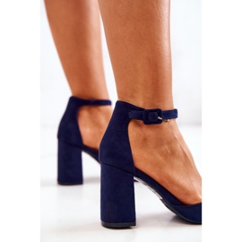 PS1 Escarpins à Talons Femme En Daim Bleu Marine Harye 7