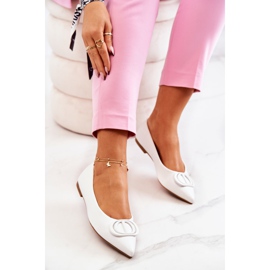 PS1 Ballerines En Cuir En Spitz Blanc Rachelle blanche 1