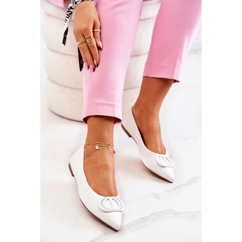 PS1 Ballerines En Cuir En Spitz Blanc Rachelle blanche 1