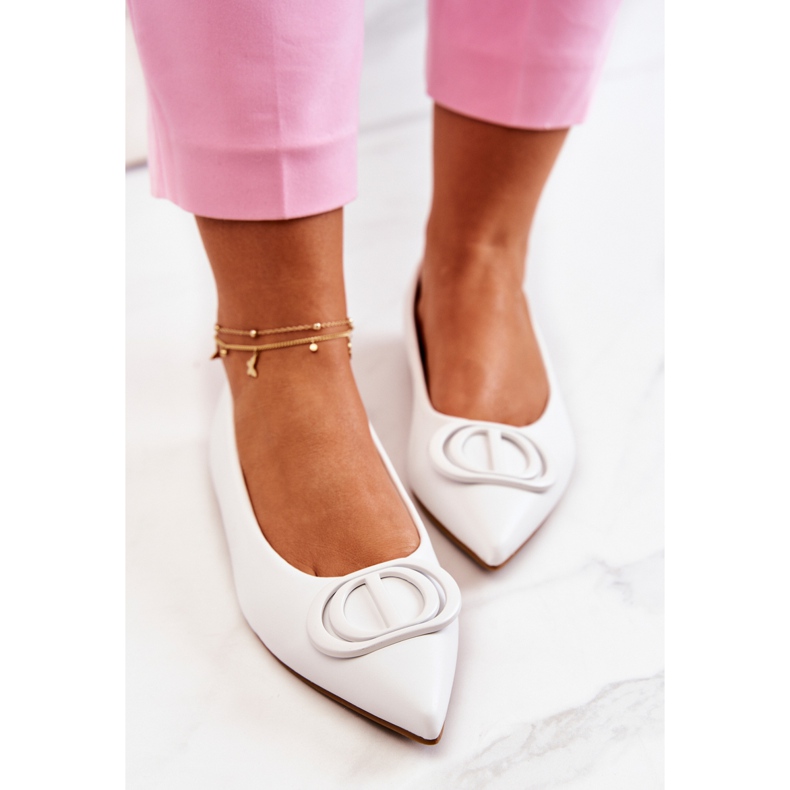 PS1 Ballerines En Cuir En Spitz Blanc Rachelle 2