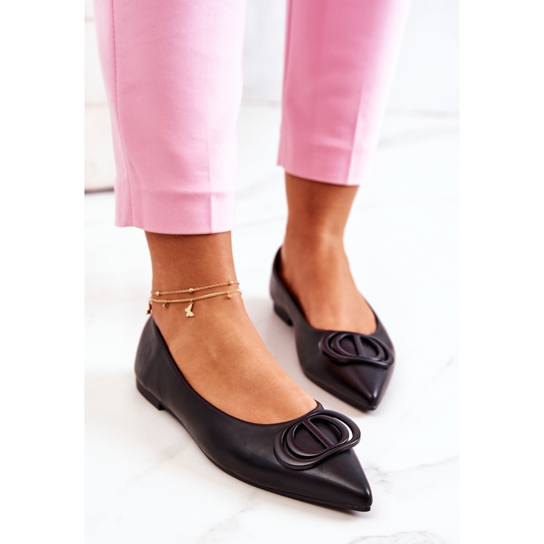 PS1 Ballerines En Cuir En Spitz Noir Rachelle le noir 1