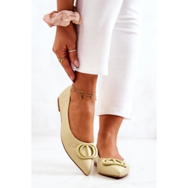 PS1 Ballerines en cuir dans le Spitz vert vif de Rachelle jaune 2