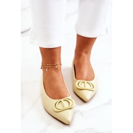 PS1 Ballerines en cuir dans le Spitz vert vif de Rachelle jaune 1