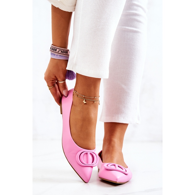 Ballerine En Cuir Rose Spitz Rachelle 2
