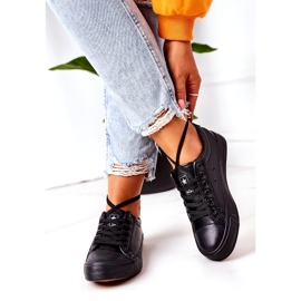 News Baskets noires pour femmes en éco-cuir 21SP02-1200 le noir 1